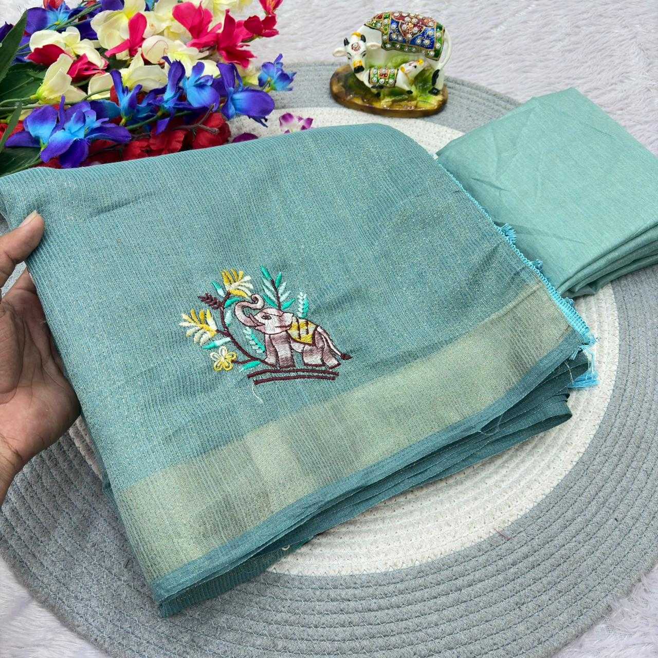 YNF Wholesale Cotton Embroidered Sarees  | Surat Manufacturer
