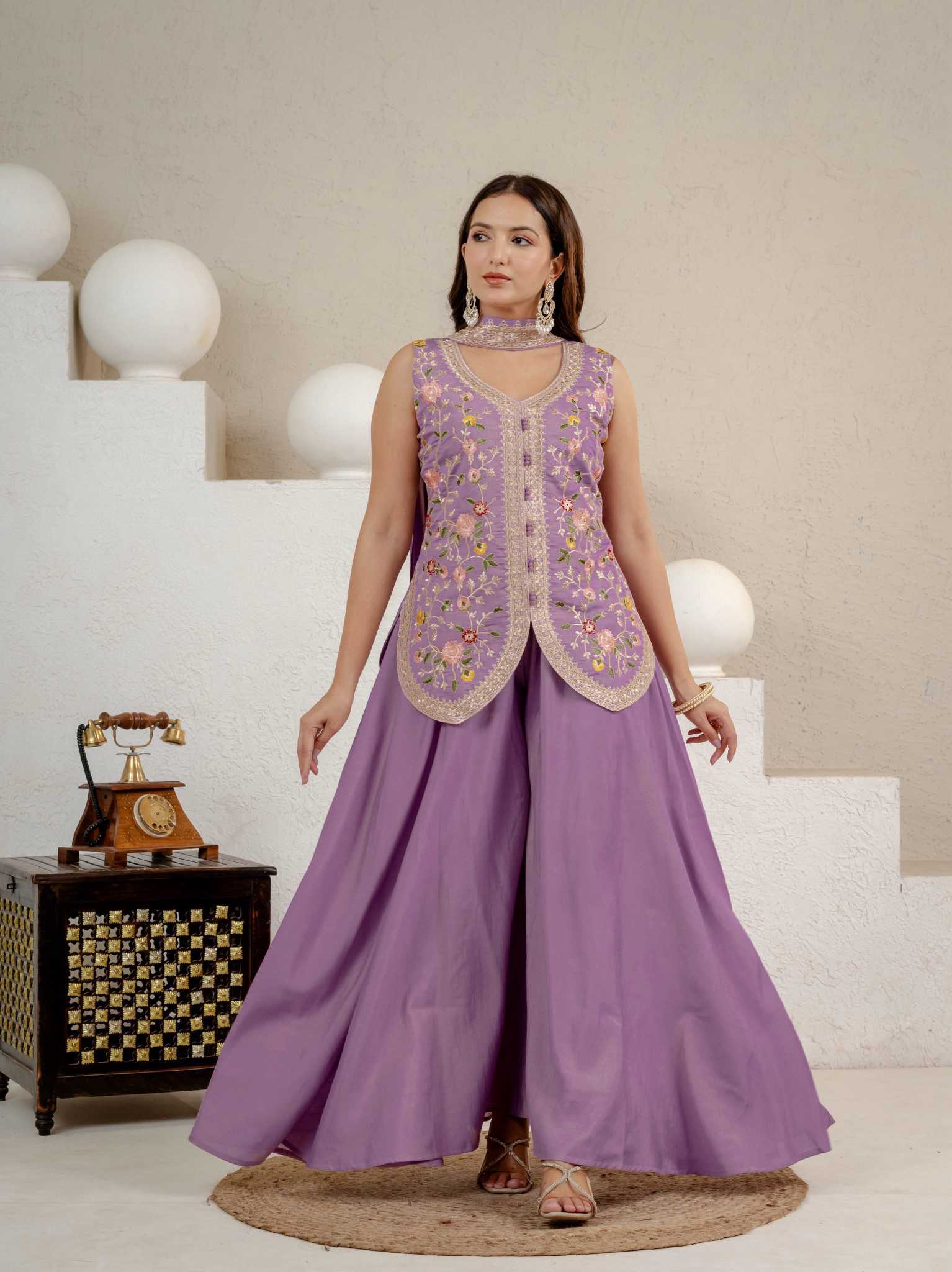 YNF Wholesale Heavy Roman Silk Sharara Salwar Suits  | Surat Manufacturer