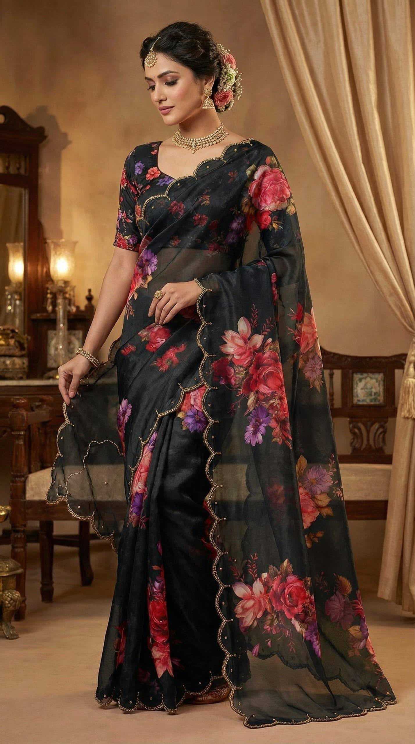 YNF Wholesale Georgette Printed Sarees KESH518 4457 | Surat Manufacturer