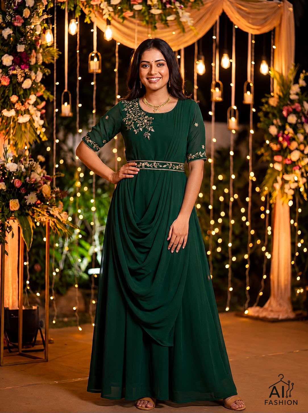 YNF Wholesale Georgette Embroidery Gowns KESH521 Nayra | Surat Manufacturer