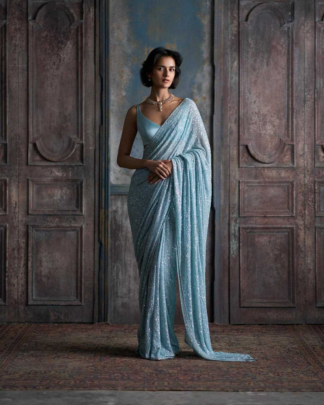 YNF Wholesale Faux Georgette Georgette Sarees  | Surat Manufacturer