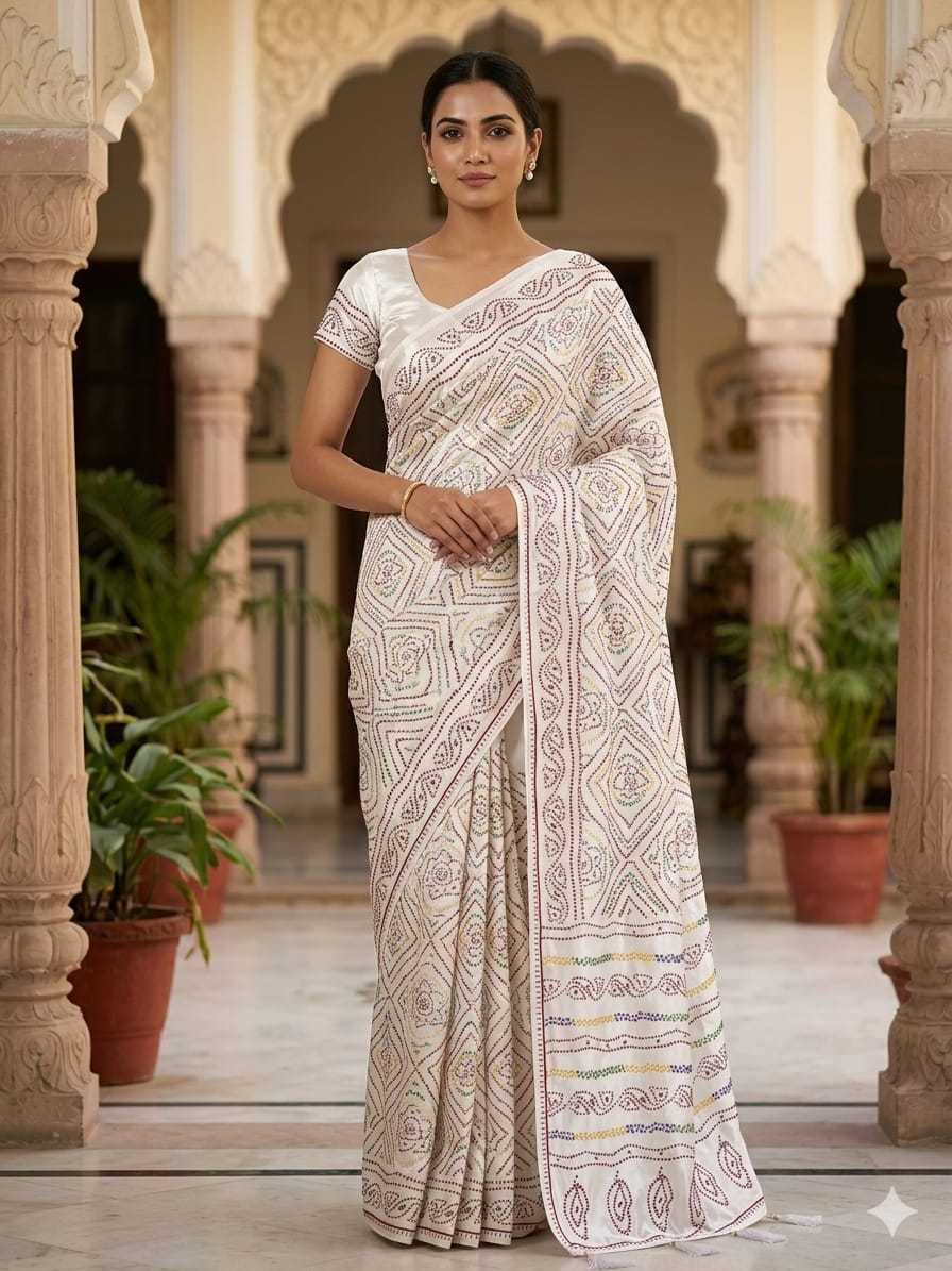 YNF Wholesale Japan Sartin Bandhani Bandhej Sarees  | Surat Manufacturer