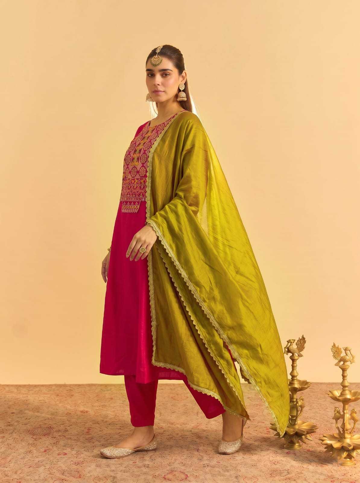 YNF Wholesale Vichitra Silk Designer Kurtis KESH529 AMORINA | Surat Manufacturer