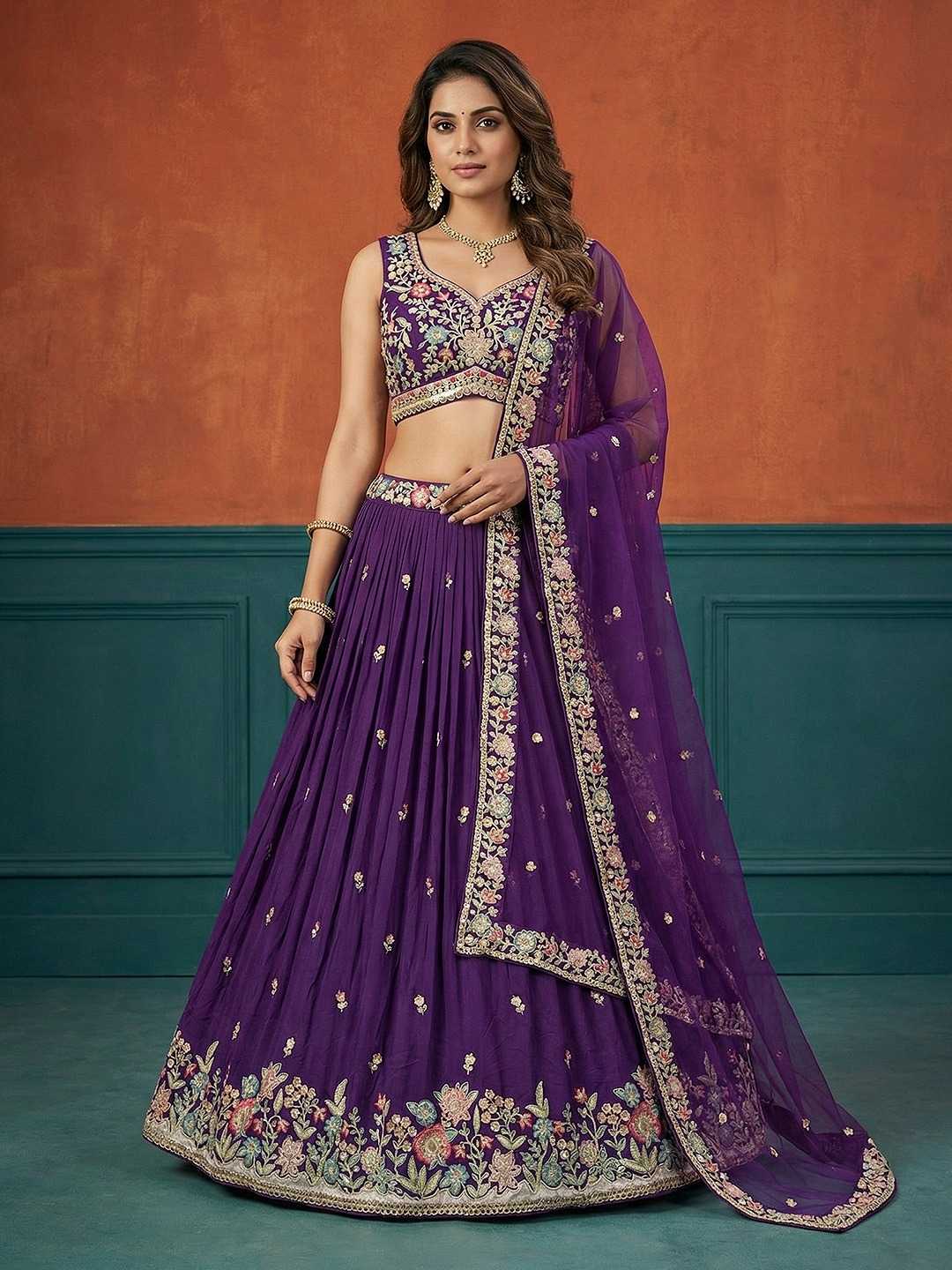 YNF Wholesale Georgette Embroidered Lehenga  | Surat Manufacturer
