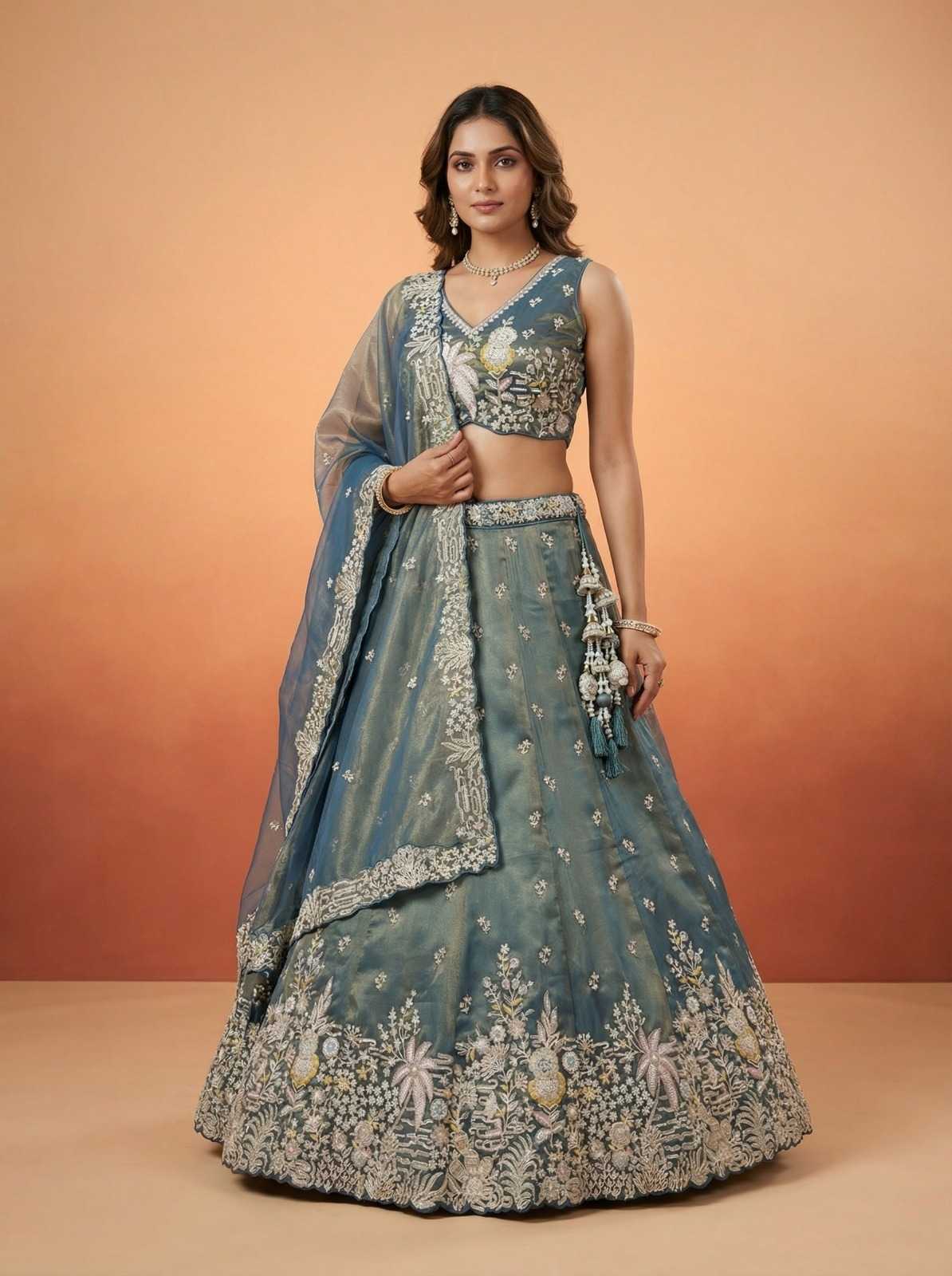 YNF Wholesale Tissue Wedding Lehenga  | Surat Manufacturer