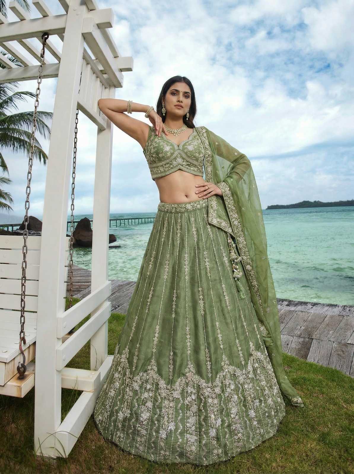 YNF Wholesale Chiffon Embroidered Lehenga  | Surat Manufacturer