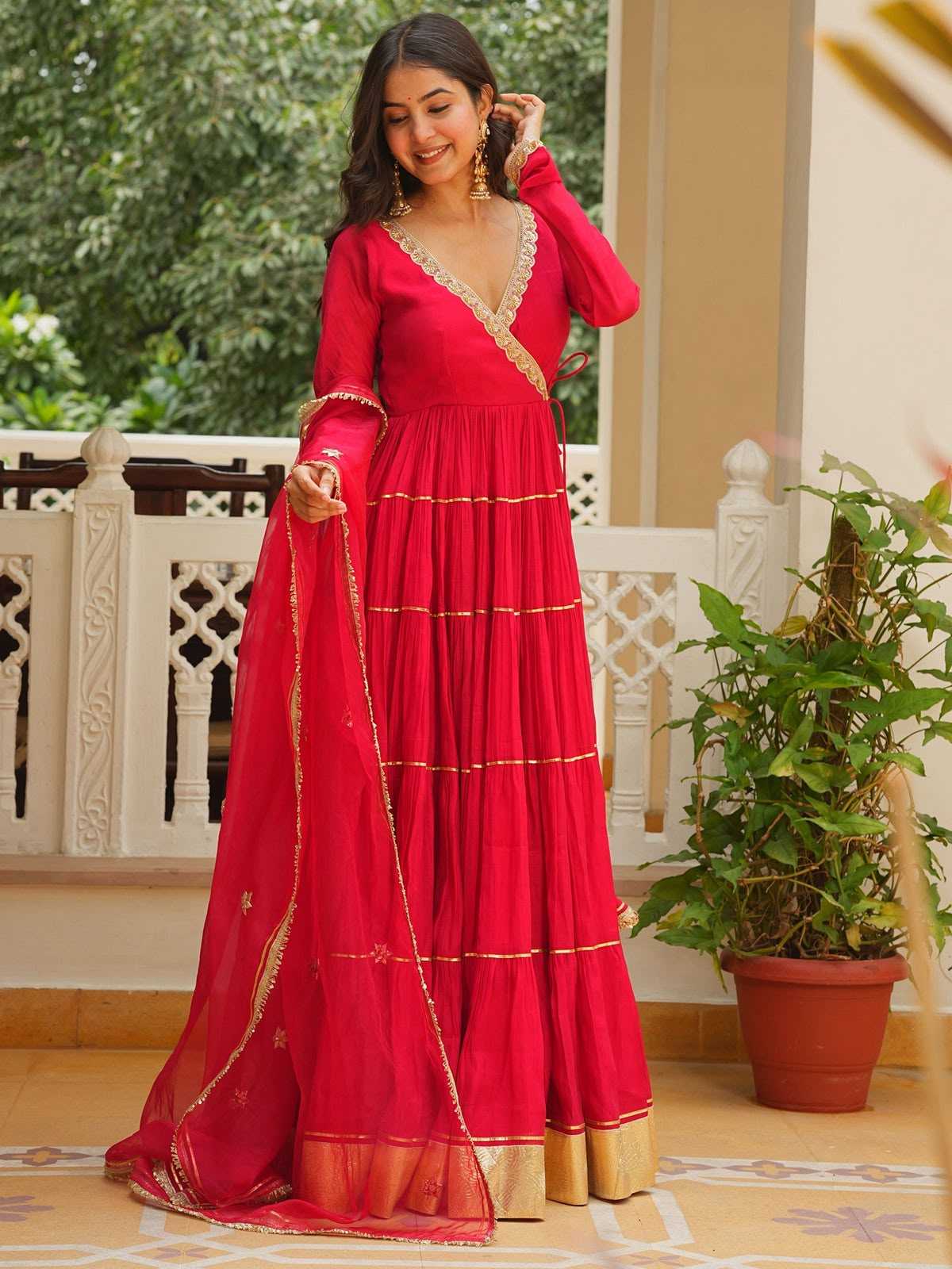 YNF Wholesale Chanderi Soft Fancy Gowns  | Surat Manufacturer