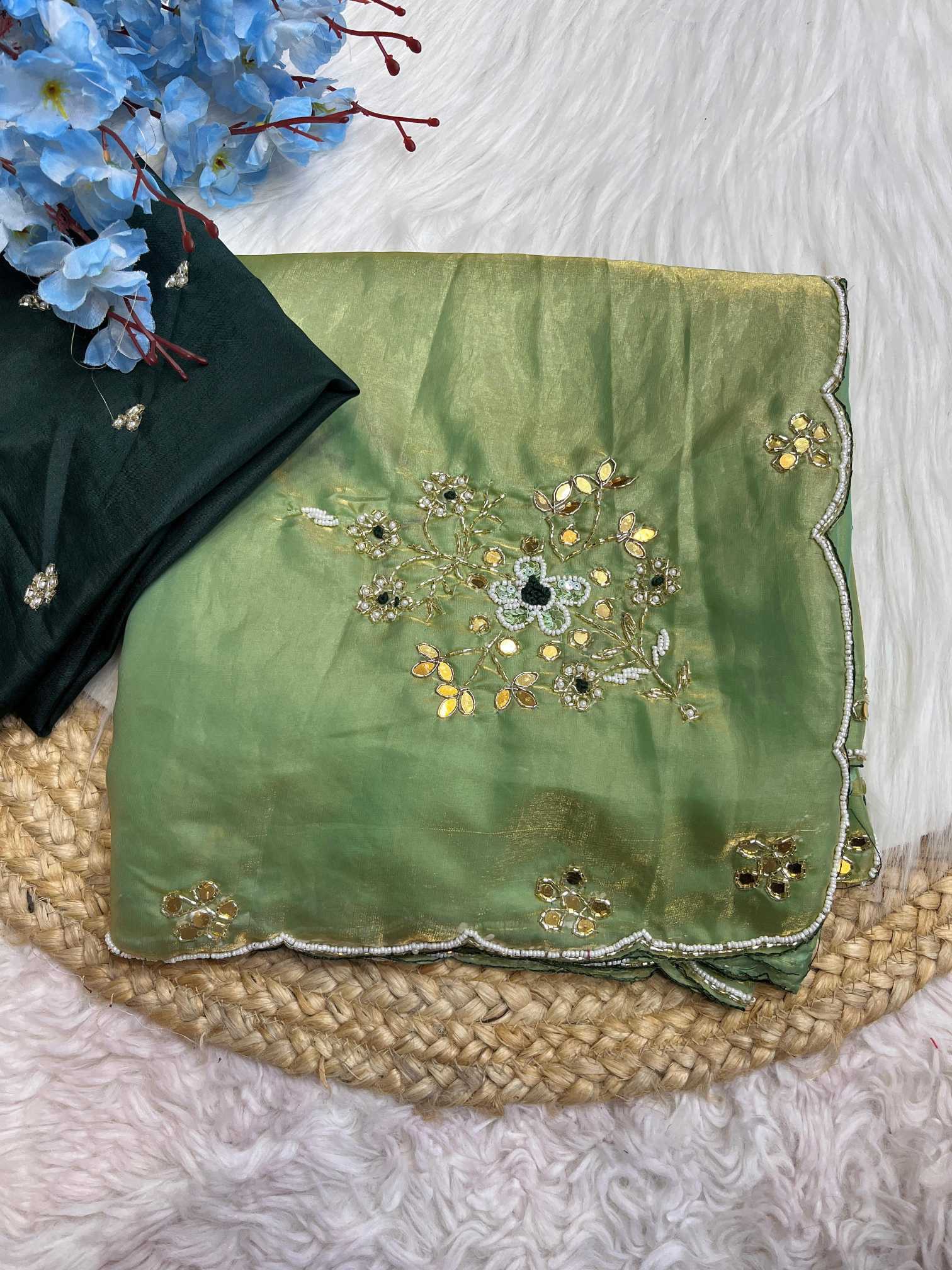 YNF Wholesale Satin Hand Work Sarees KESH549 Krishnika | Surat Manufacturer