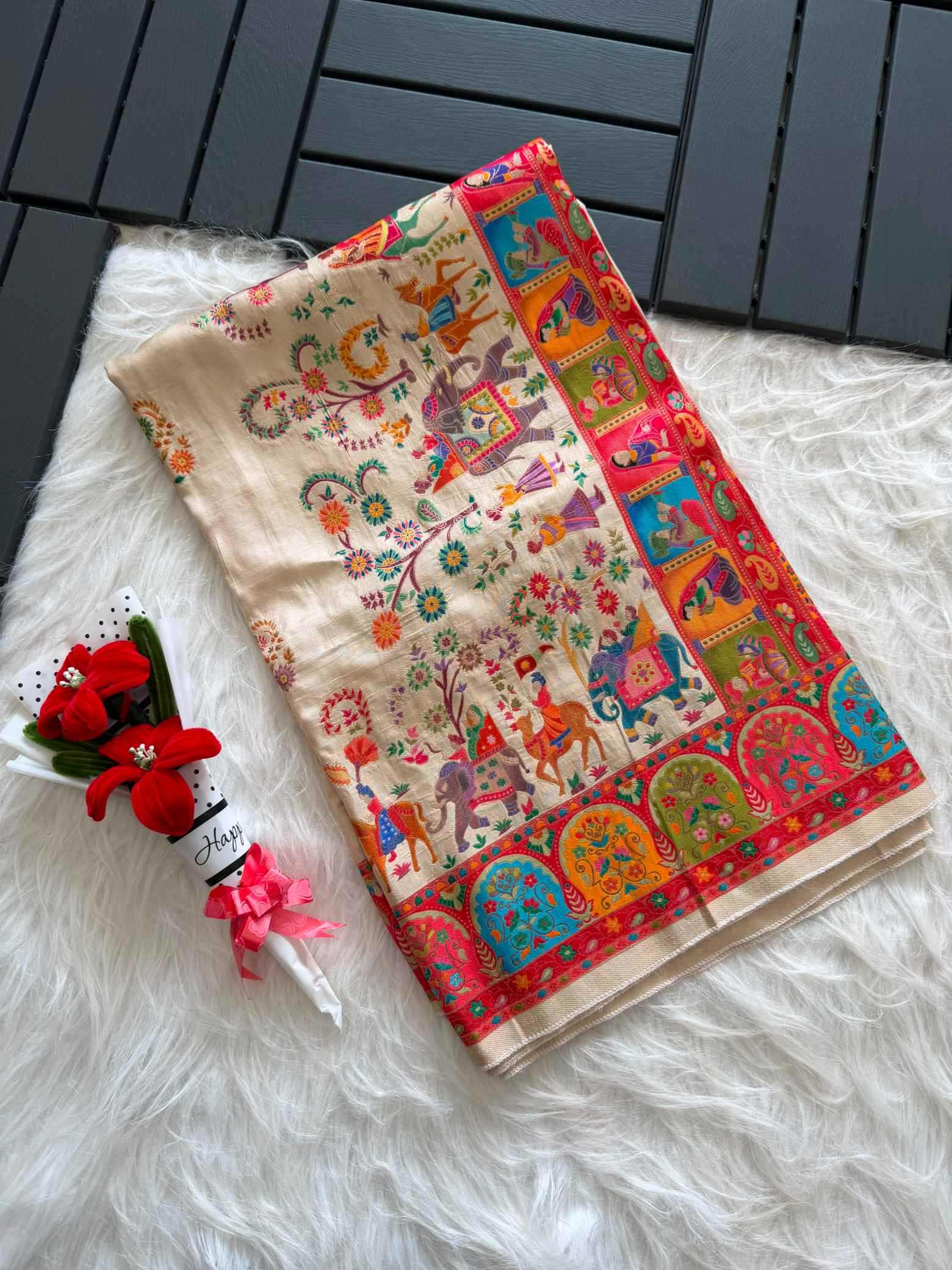 YNF Wholesale Russian Silk Printed Silk Saree  | Surat Manufacturer