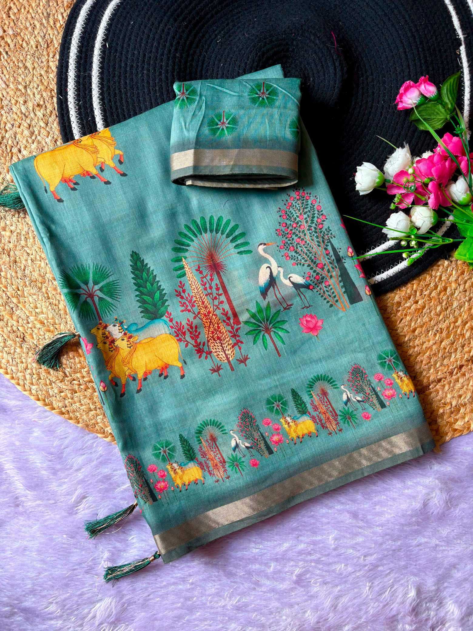 YNF Wholesale Linen Printed Sarees KESH568 PRAKRITI | Surat Manufacturer