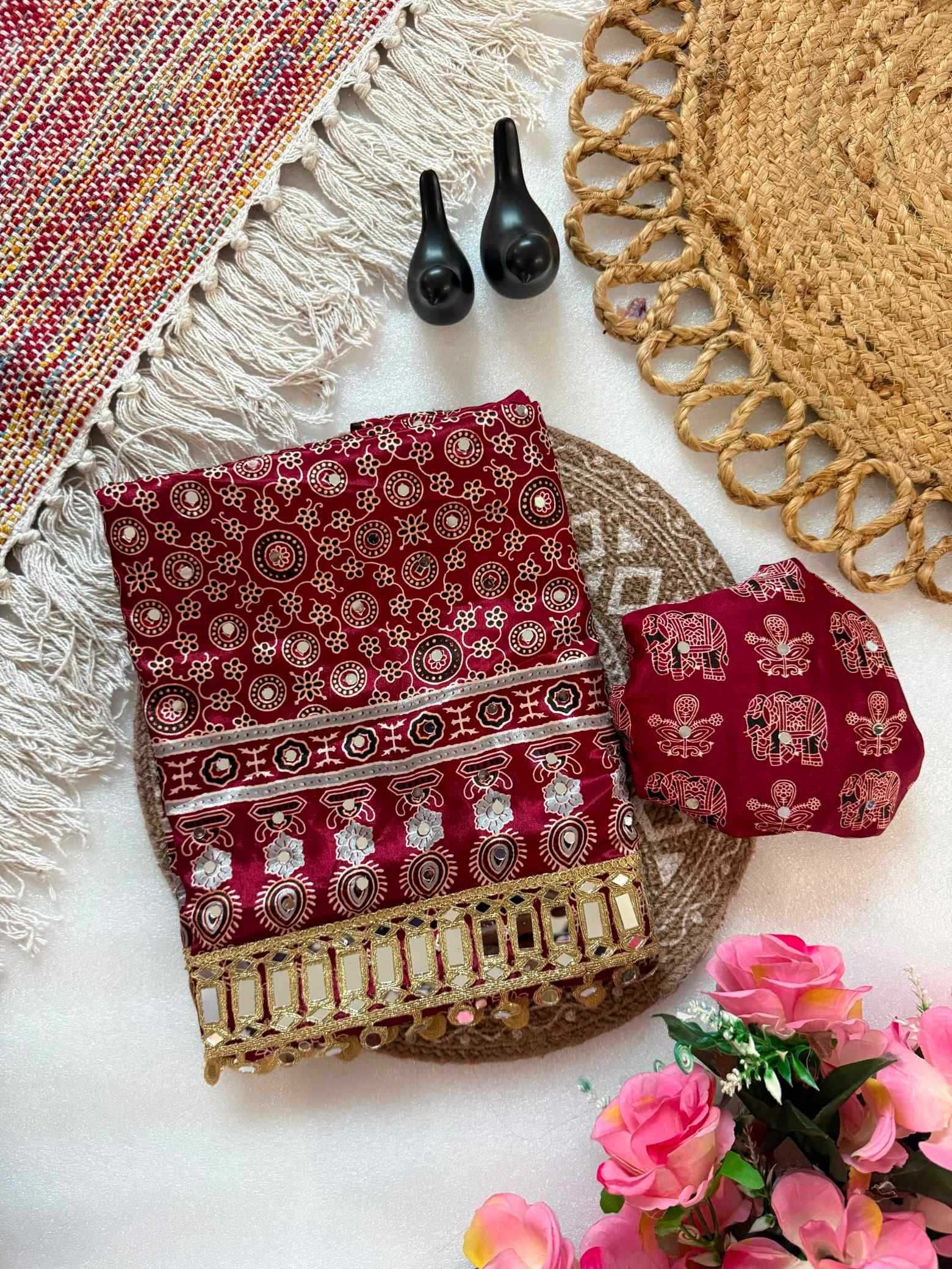 YNF Wholesale Satin Silk Printed Silk Saree  | Surat Manufacturer