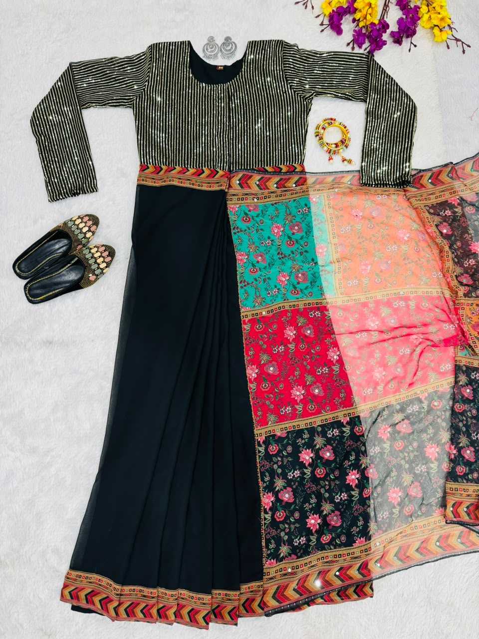 YNF Wholesale Faux Georgette Embroidery Gowns  | Surat Manufacturer