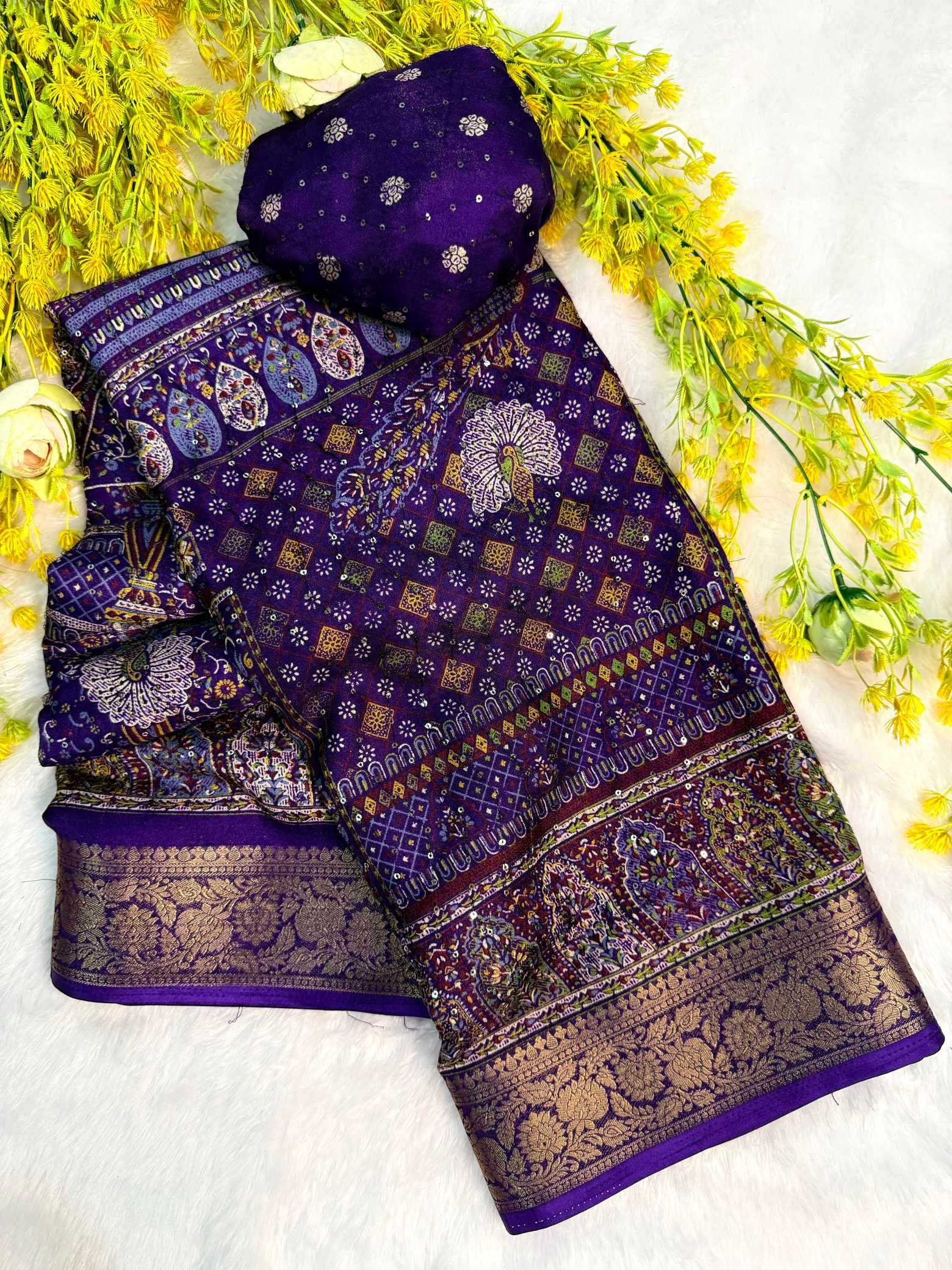 YNF Wholesale Pure Silk Printed Silk Saree  | Surat Manufacturer