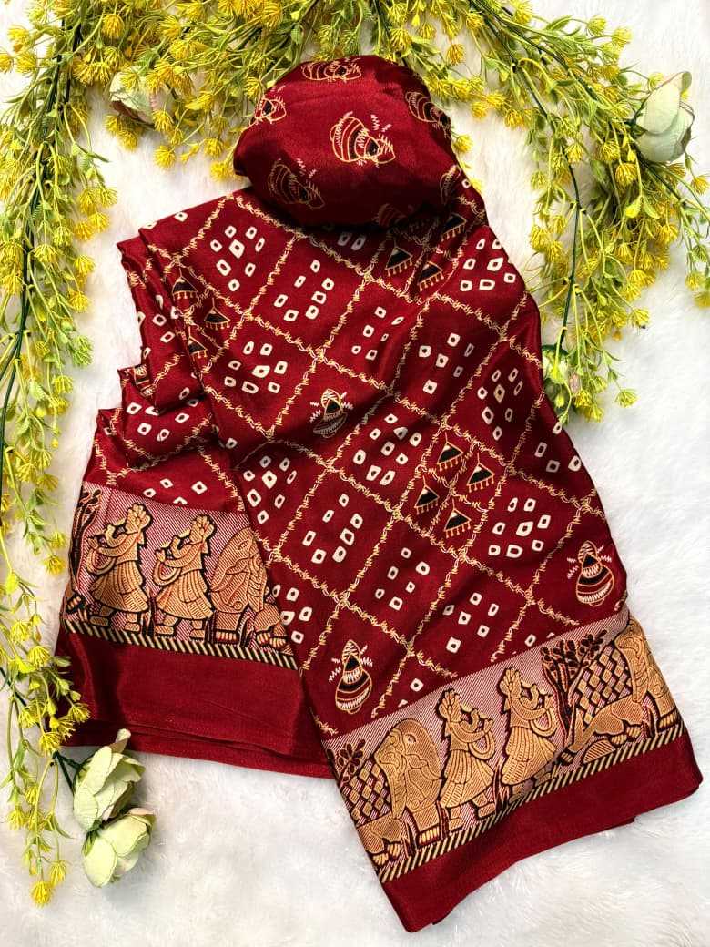 YNF Wholesale Crepe Silk Ajrakh Sarees  | Surat Manufacturer