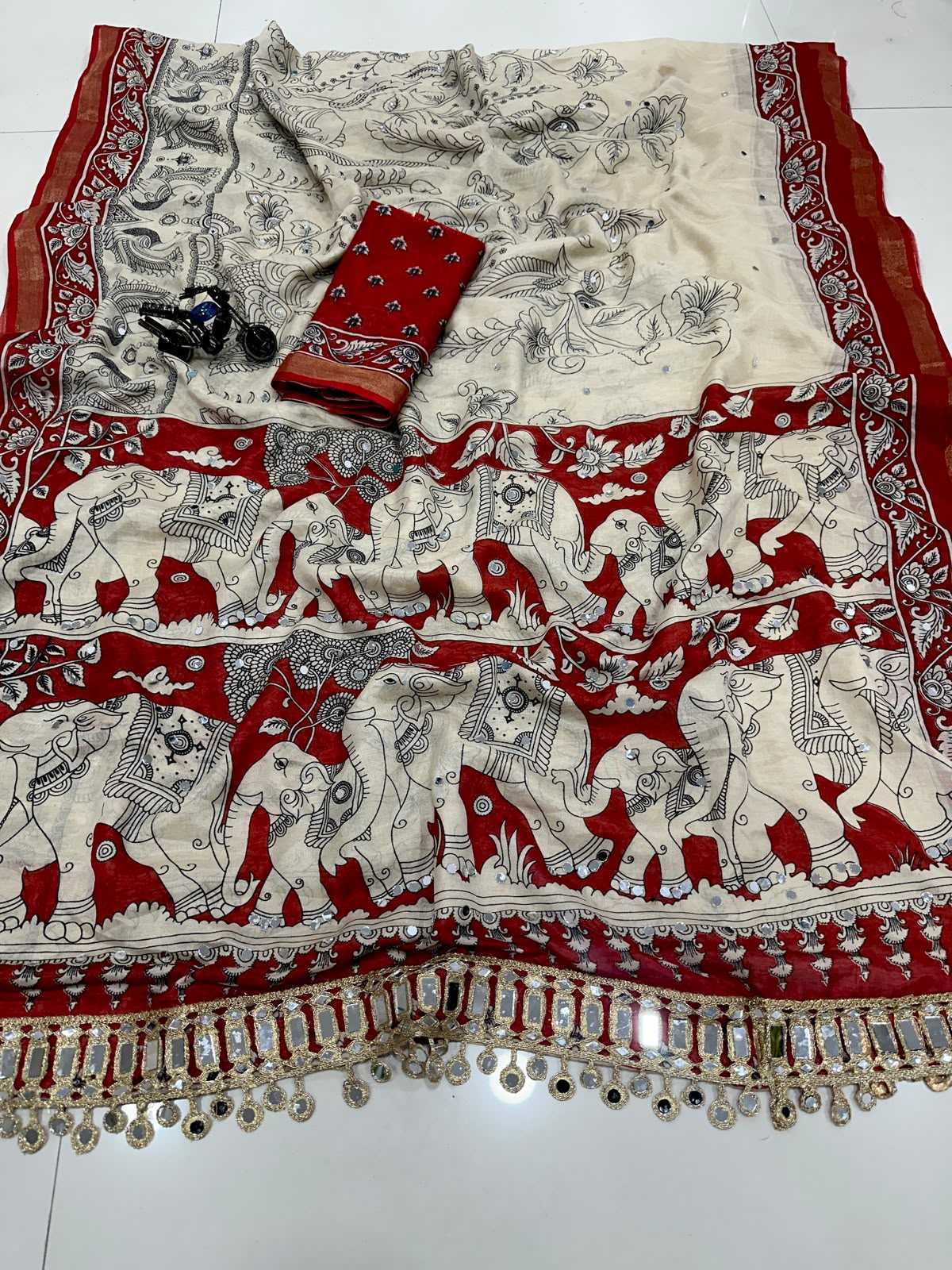 YNF Wholesale Cotton Mirror Work Saree  | Surat Manufacturer