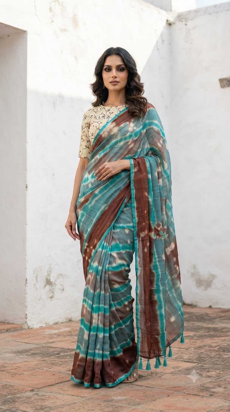 YNF Wholesale Chiffon Printed Silk Saree  | Surat Manufacturer