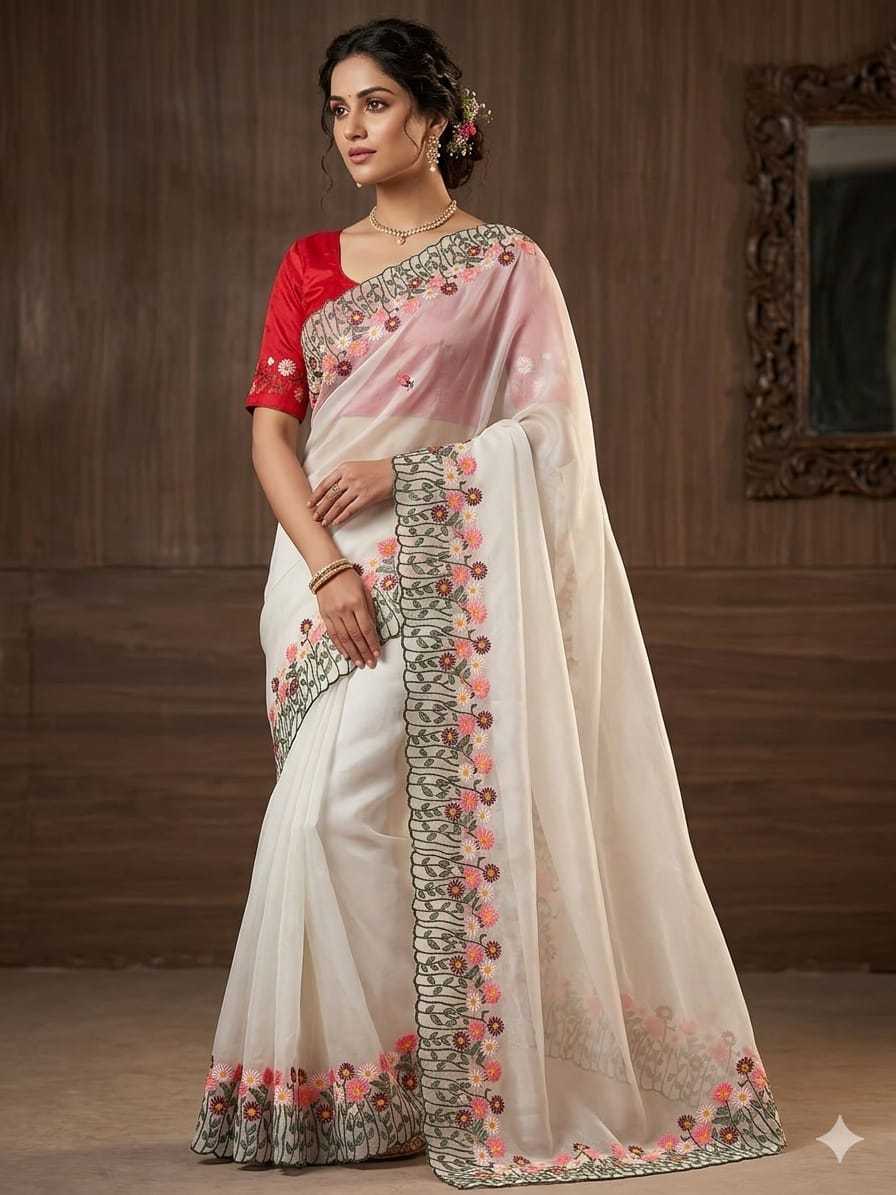 YNF Wholesale Crush Silk Party Wear Sarees KESH588 Vanila | Surat Manufacturer