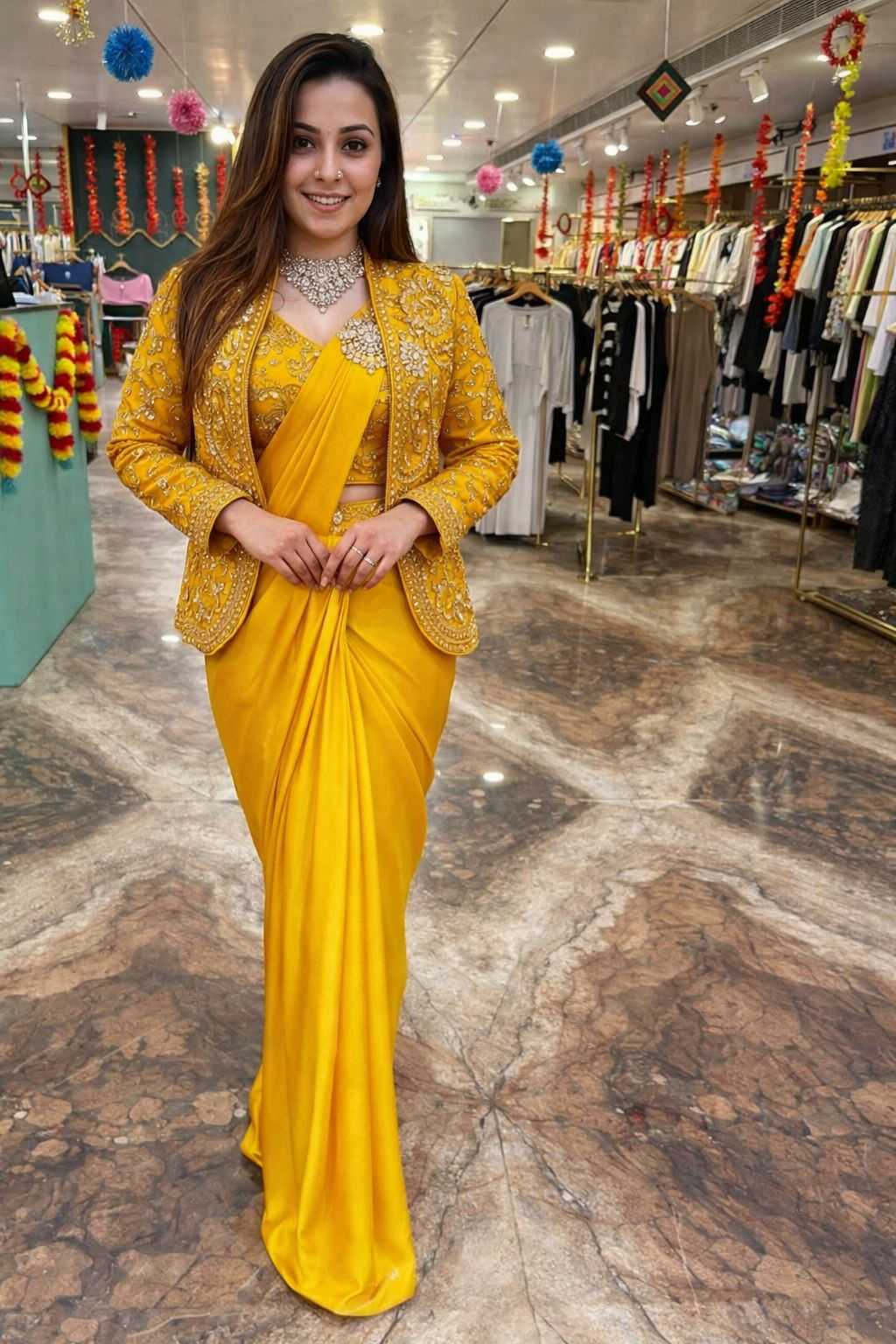 YNF Wholesale Satin Ready To Wear Sarees  | Surat Manufacturer