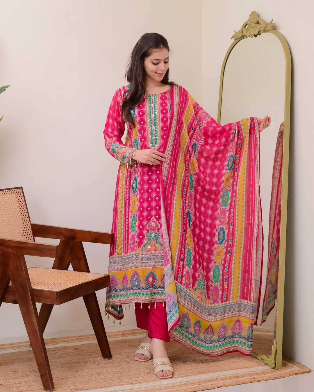 YNF Wholesale Chinon Festive Kurtis  | Surat Manufacturer