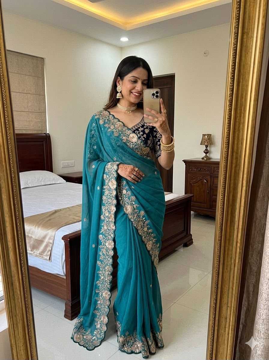 YNF Wholesale Premium Georgette Designer Sarees KESH604 Jhanak | Surat Manufacturer