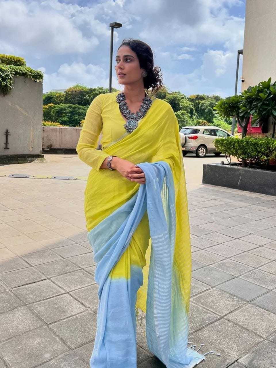 YNF Wholesale Linen Printed Sarees  | Surat Manufacturer