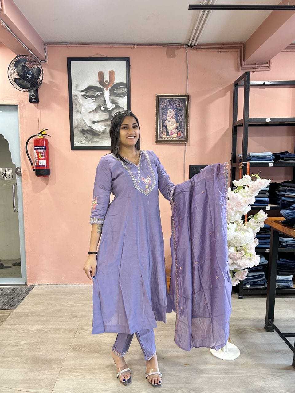 YNF Wholesale Chanderi Cotton Embroidery Suits KESH608 Paired | Surat Manufacturer