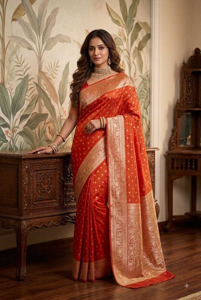 YNF Wholesale Zari Silk Butta Sarees  | Surat Manufacturer
