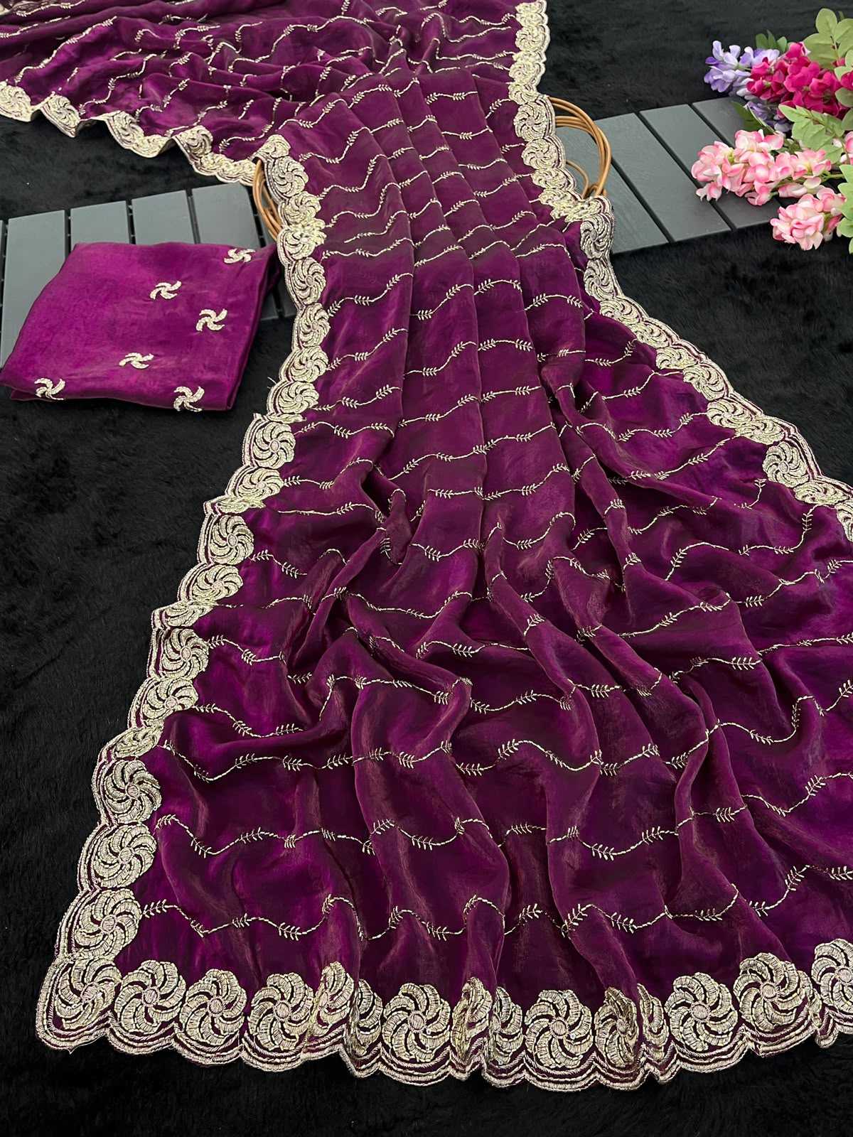 YNF Wholesale Satin Embroidered Sarees KESH610 840 | Surat Manufacturer