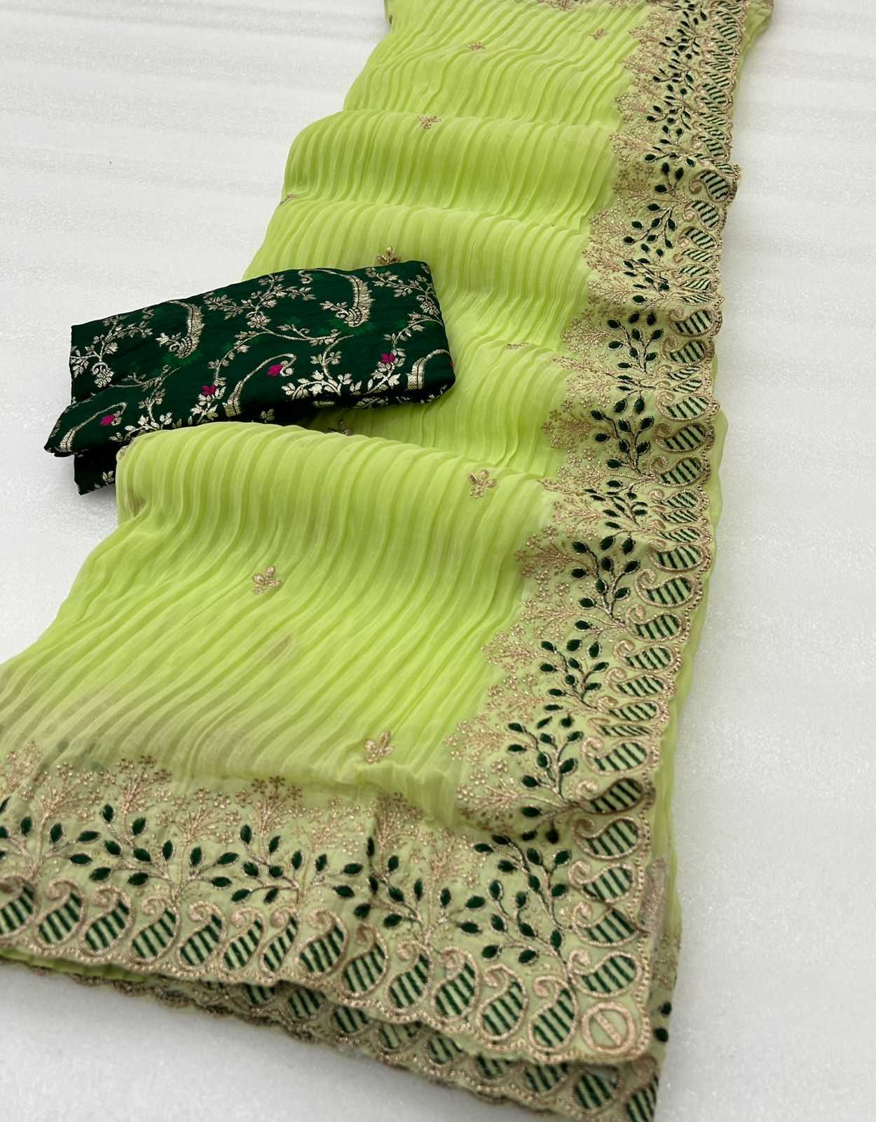 YNF Wholesale Faux Georgette Party Wear Sarees  | Surat Manufacturer