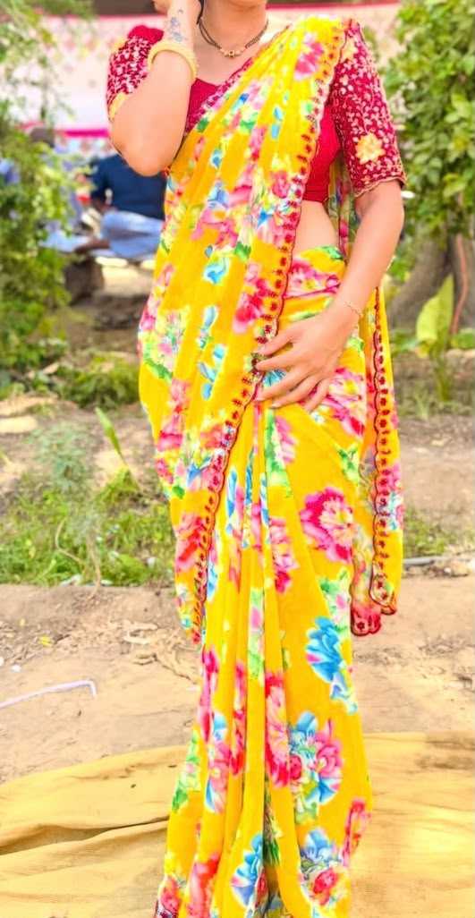 YNF Wholesale Georgette Printed Sarees  | Surat Manufacturer