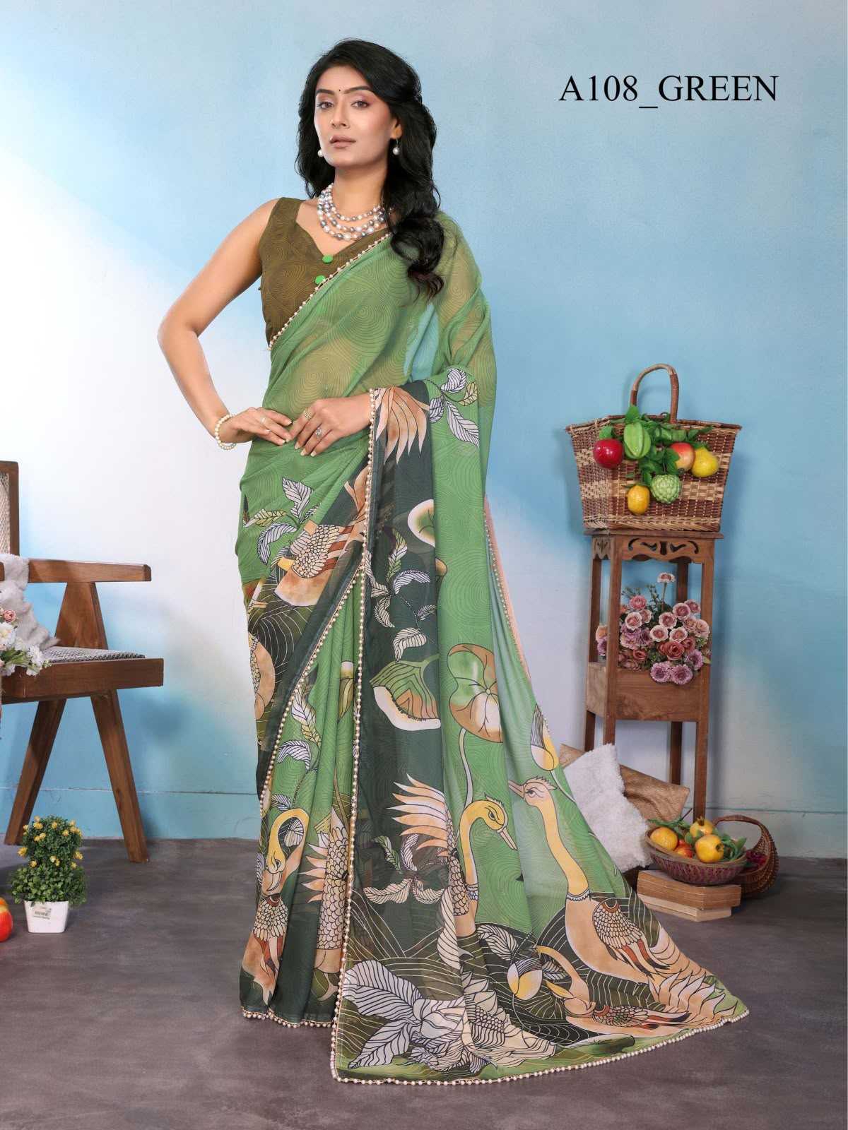 YNF Wholesale Silk Printed Silk Saree  | Surat Manufacturer