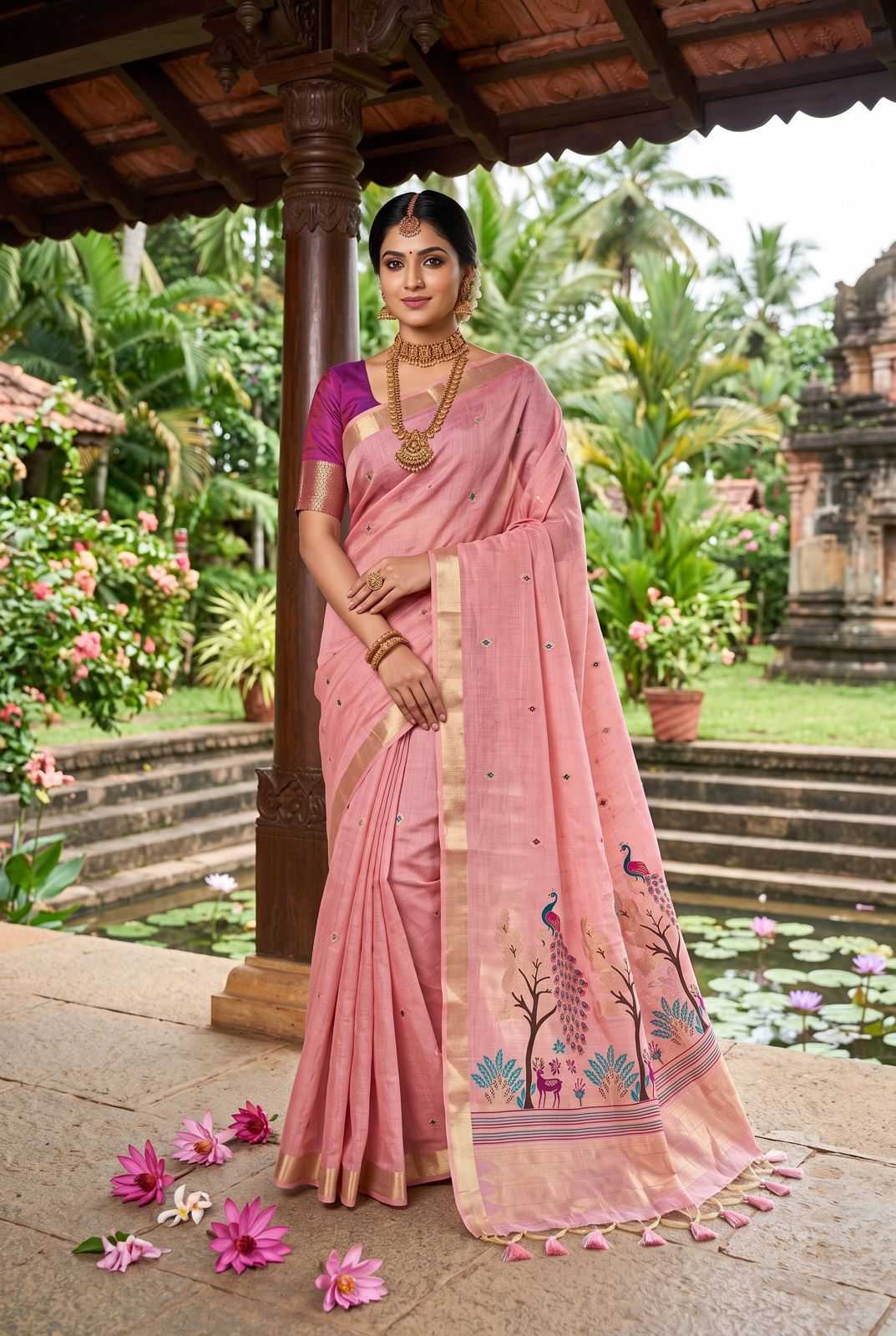 YNF Wholesale Cotton Zari Border Sarees KESH634 Vantara | Surat Manufacturer