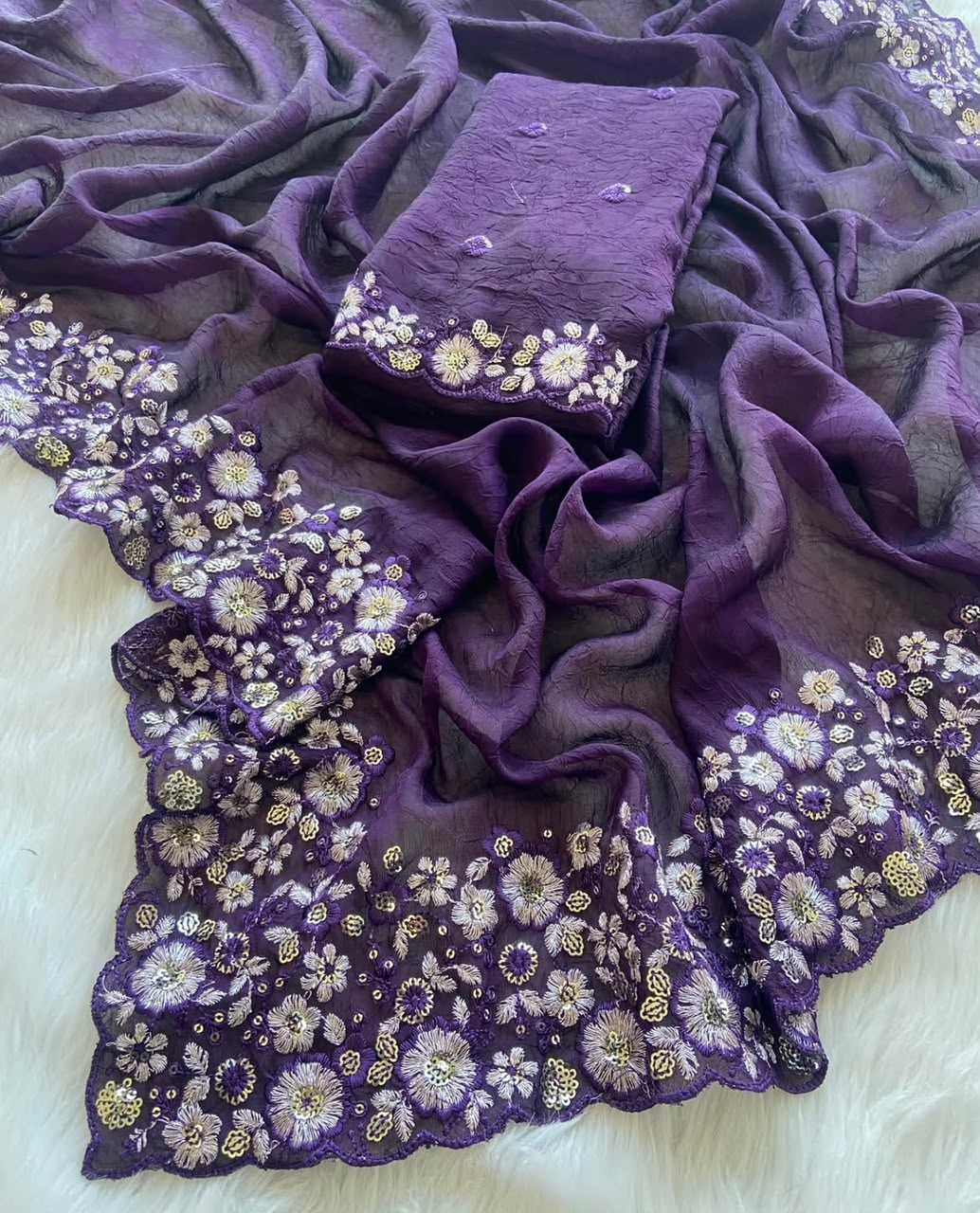 YNF Wholesale Crush Silk Designer Silk Sarees  | Surat Manufacturer