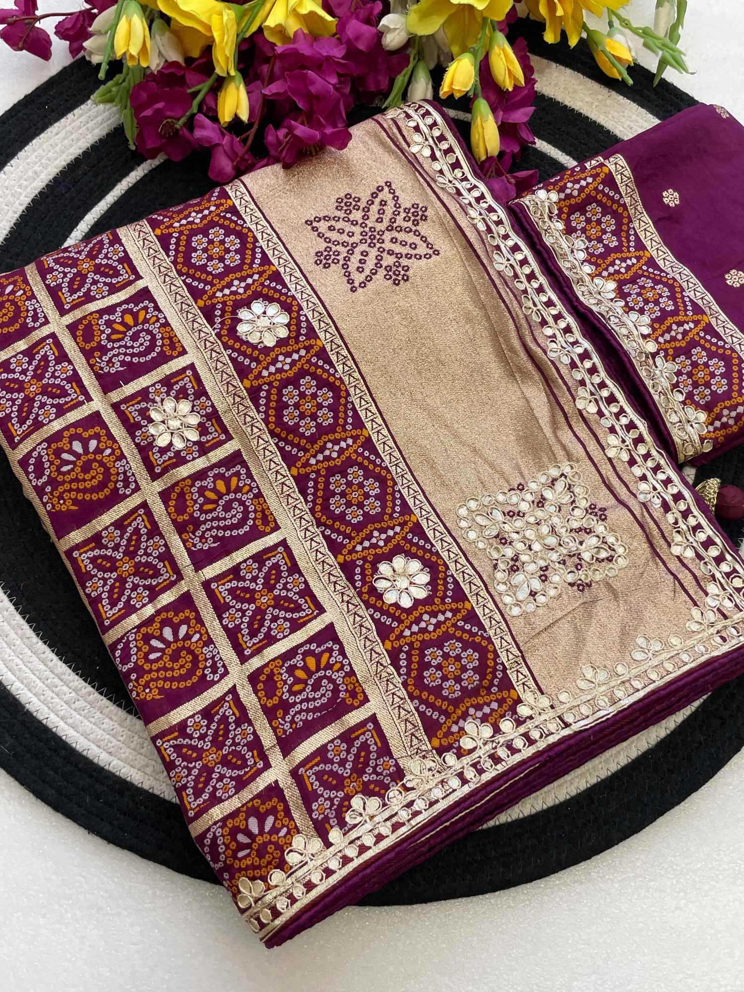 YNF Wholesale Gajji Silk Printed Silk Saree  | Surat Manufacturer
