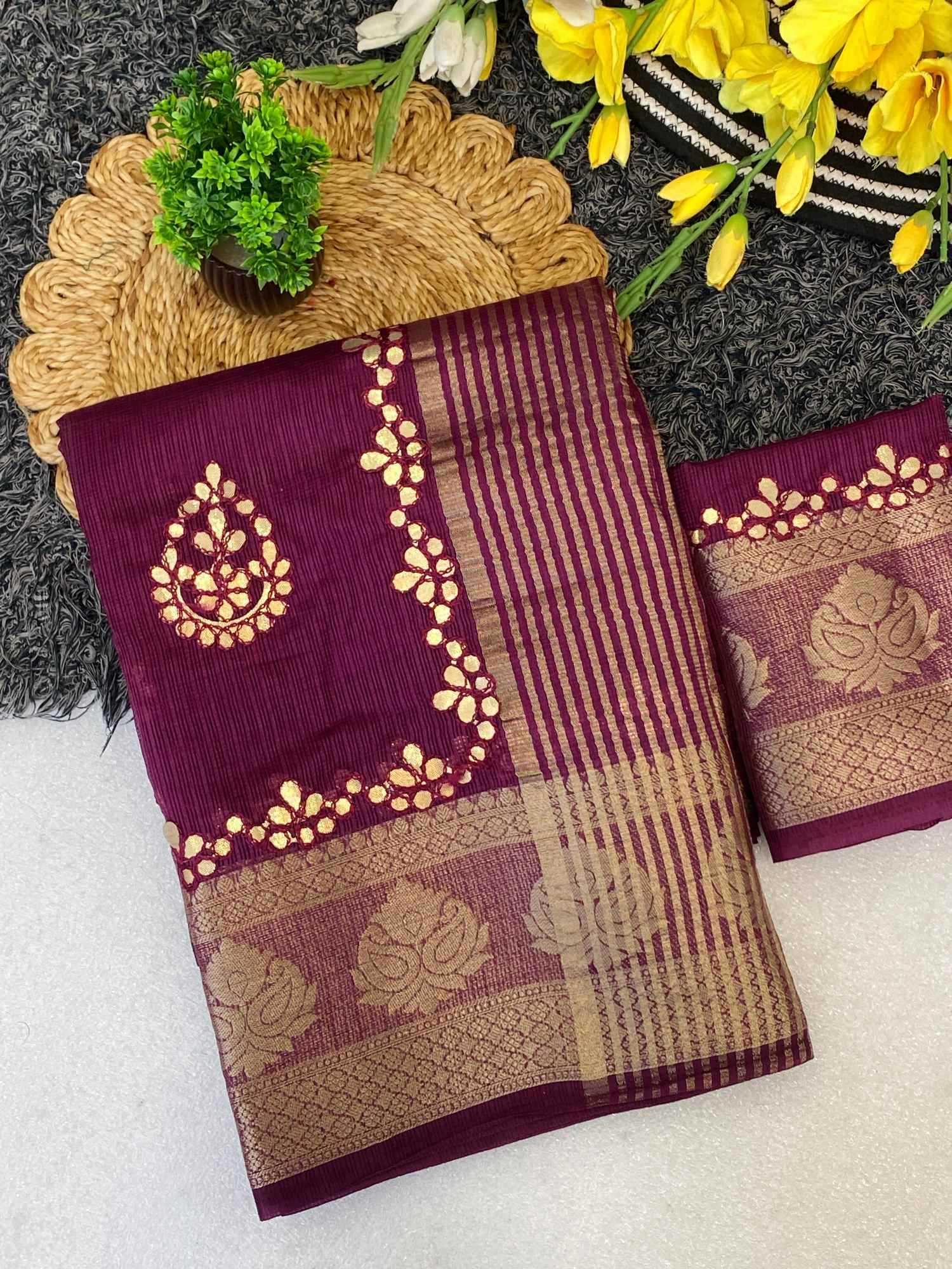 YNF Wholesale Cotton Zari Border Sarees  | Surat Manufacturer