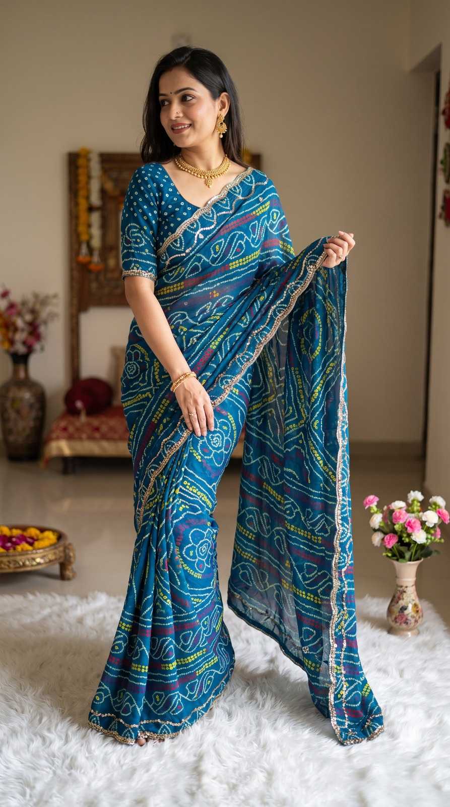 YNF Wholesale Faux Georgette Printed Sarees  | Surat Manufacturer