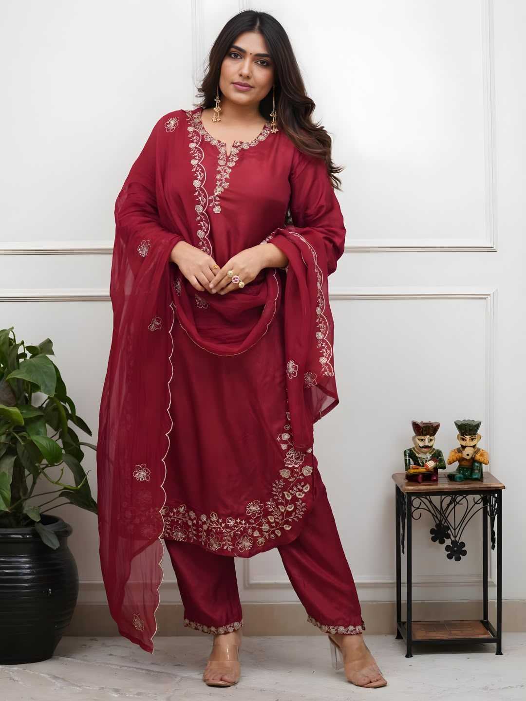 YNF Wholesale Heavy Roman Silk Embroidery Suits  | Surat Manufacturer