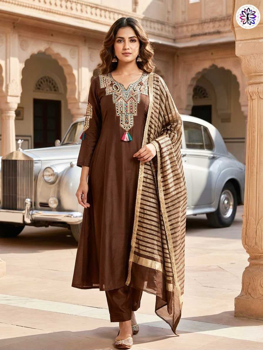 YNF Wholesale Chanderi Soft Embroidery Suits  | Surat Manufacturer