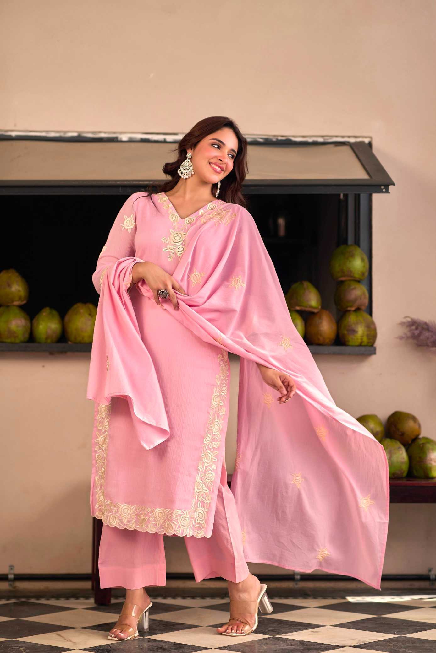 YNF Wholesale Chinon Embroidery Suits  | Surat Manufacturer