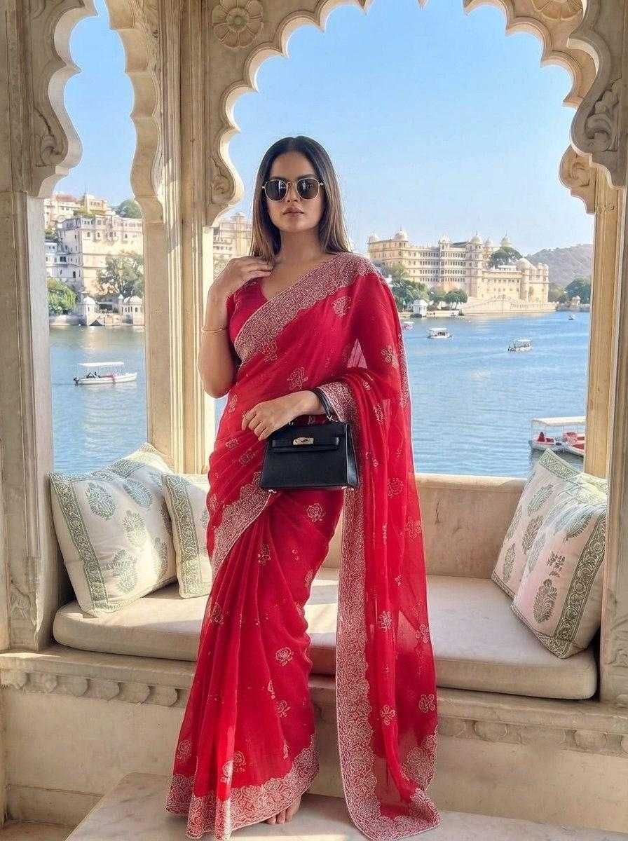 YNF Wholesale Chiffon Designer Silk Sarees  | Surat Manufacturer