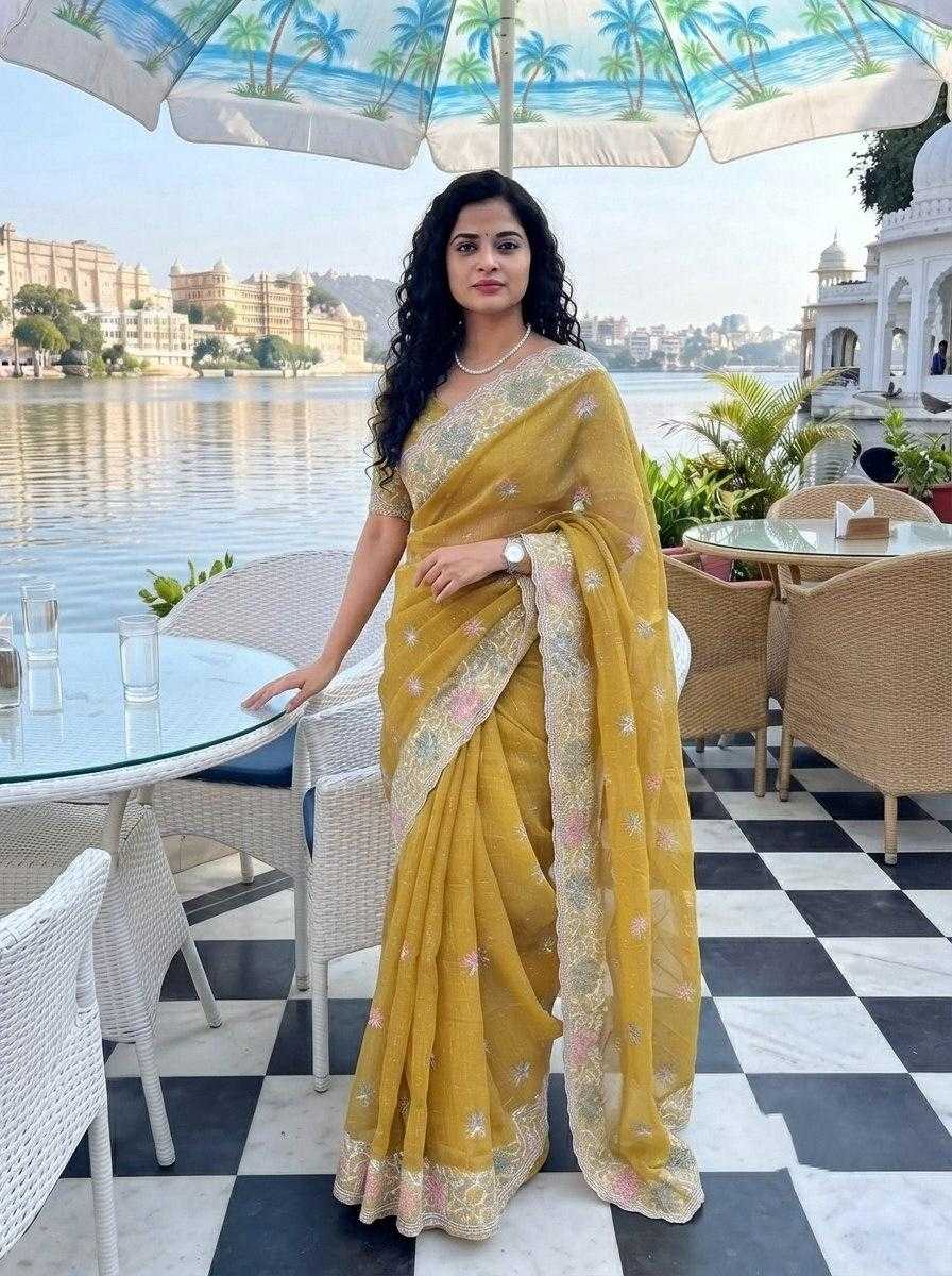 YNF Wholesale Chiffon Party Wear Silk Sarees  | Surat Manufacturer