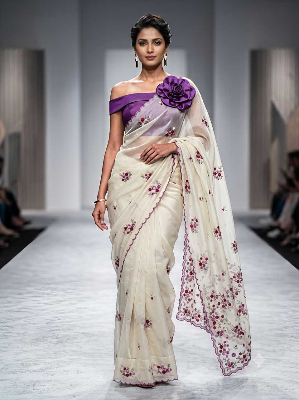 YNF Wholesale Premium Georgette Ready To Wear Sarees KESH673 STAR EMBROIDERY | Surat Manufacturer