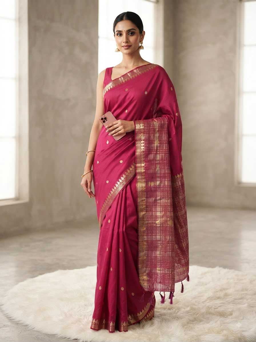 YNF Wholesale Viscose Viscose Saree KESH676 Temple Butta | Surat Manufacturer