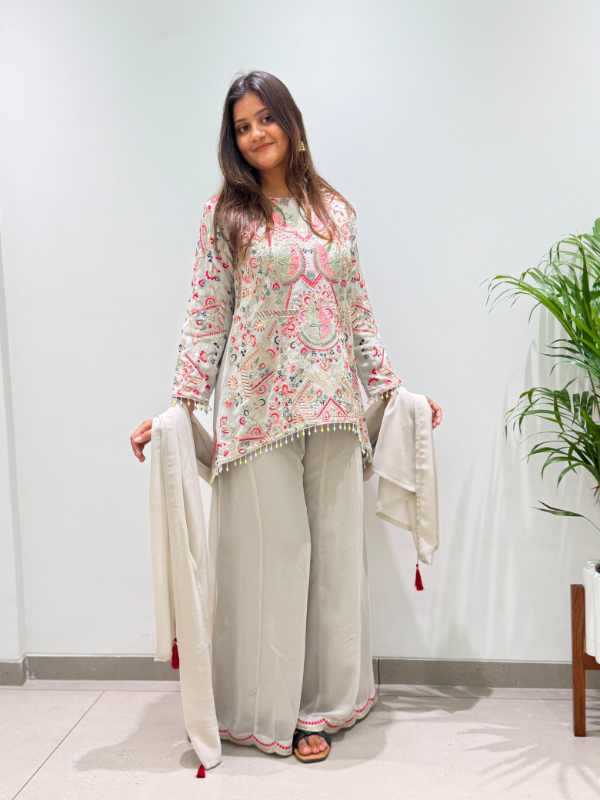 YNF Wholesale Faux Georgette Embroidery Suits  | Surat Manufacturer