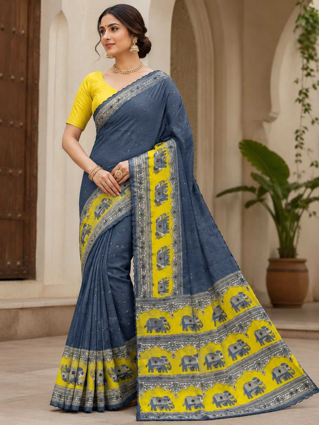 YNF Wholesale Linen Cutwork Saree KESH690 335 | Surat Manufacturer