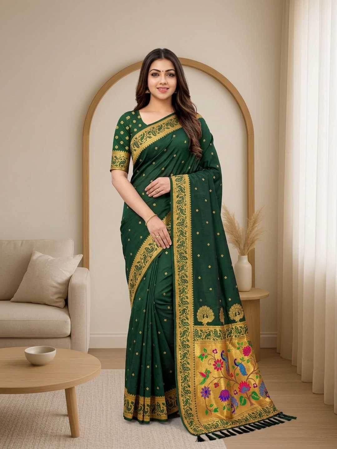 YNF Wholesale Paithani Silk Soft Silk Sarees KESH692 MORNI | Surat Manufacturer