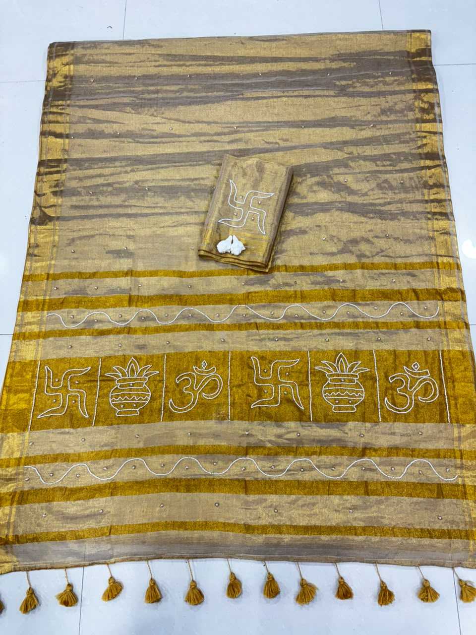 YNF Wholesale Tissue Silk Designer Sarees KESH709 Gold | Surat Manufacturer
