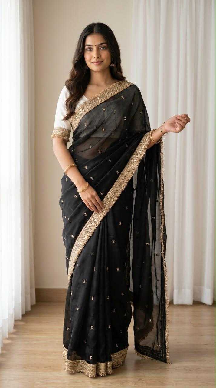 YNF Wholesale Space Silk Sequence Sarees  | Surat Manufacturer