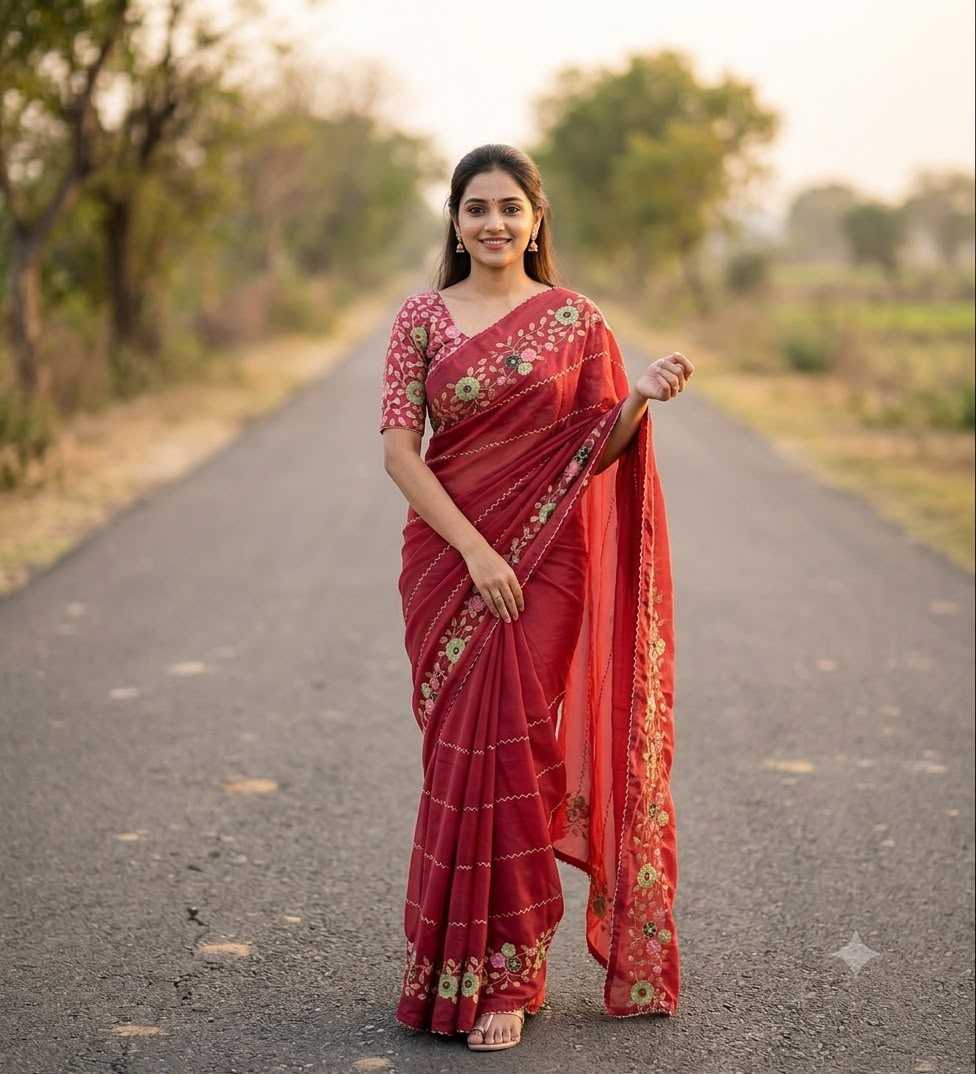 YNF Wholesale Georgette Party Wear Sarees  | Surat Manufacturer