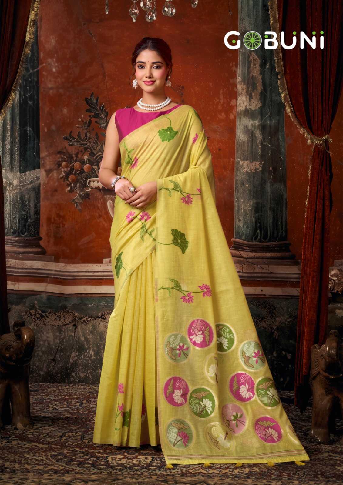 YNF Wholesale Cotton Designer Sarees KESH722 Gobuni Sridevi | Surat Manufacturer
